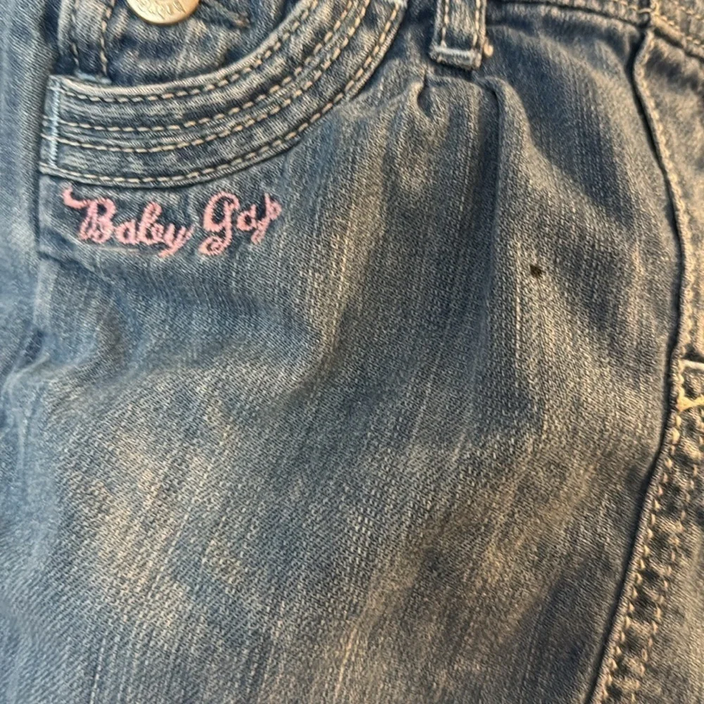 Baby Gap Embroidered 6-12 Months Denim Overall Dress embroidered rainbow floral